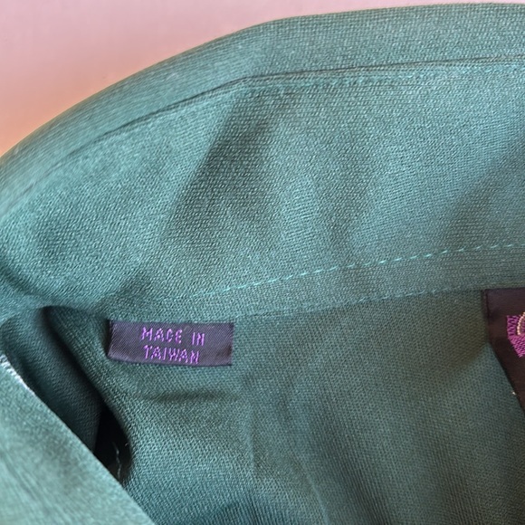 Vintage 70’s Joel California Forest Green Long Sleeve Button Shirt Men’s Medium - Picture 6 of 11